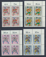 BRD 650-653 postfrisch Viererblock mit Eckrand rechts oben
