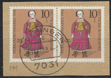 BRD 571 gestempelt waagrechtes Paar auf Briefstück