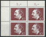 BRD 528 postfrisch Viererblock mit Eckrand links oben