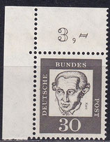 BRD 354y postfrisch mit Eckrand links oben
