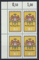 BRD 948 postfrisch Viererblock mit Eckrand links oben