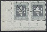 DDR 609 philat. Stempel waagrechtes Paar mit Eckrand links unten