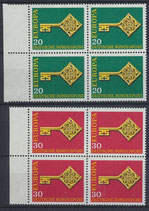 BRD 559-560 postfrisch Viererblock mit Bogenrand links