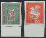 SAAR 433-434 postfrisch mit Bogenrand unten