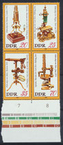 DDR 2534-2537 postfrisch Viererblock mit Bogenrand unten