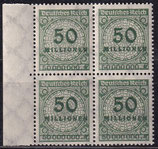 DR 321 AW postfrisch Viererblock mit Bogenrand links
