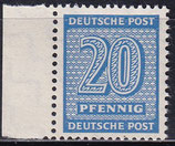 SBZ 134Yw postfrisch mit Bogenrand links