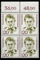 BRD 1338 postfrisch Viererblock mit Bogenrand oben