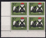 BRD 341 postfrisch Viererblock mit Eckrand links unten