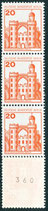 BERL 533  A R postfrisch, 5er Streifen mit rückseitger Nummer -360-