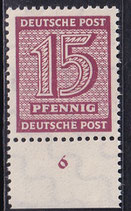 SBZ 133Yw postfrisch mit Bogenrand unten