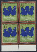 BRD 978 postfrisch Viererblock mit Bogenrand unten
