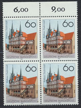 BRD 1222 postfrisch Viererblock mit Bogenrand oben