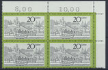 BRD 649 postfrisch Viererblock mit Eckrand rechts oben
