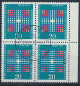 BRD 648 gestempelt Viererblock mit Bogenrand rechts