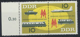 DDR 976-977 postfrisch waagrechtes Paar mit Bogenrand links