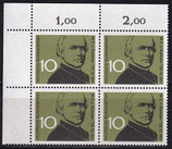 BRD 374 postfrisch Viererblock mit Eckrand links oben