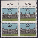 BRD 421 postfrisch Viererblock mit Bogenrand oben
