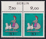 BERL 349 postfrisch waagrechtes Paar mit Bogenrand oben