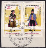 DDR 1218-1219 gestempelt Zusammendruck auf Briefstück