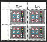 BRD 468 postfrisch Viererblock mit Eckrand links oben
