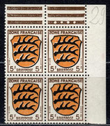 FRZO 3 postfrisch Viererblock mit Eckrand rechts oben