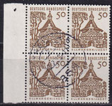 BRD 458 gestempelt Viererblock mit Bogenrand links