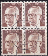 BRD 636 gestempelt Viererblock