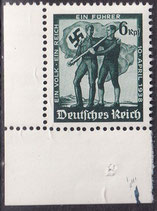 DR 663 postfrisch mit Eckrand links unten