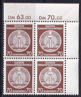 DDR-DI 227xX postfrisch Viererblock mit Eckrand rechts oben