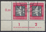 DDR 610  philat. Stempel waagrechtes Paar mit Eckrand links unten