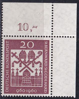 BRD 336 postfrisch mit Eckrand rechts oben