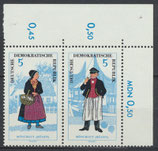 DDR 1074-1075 postfrisch Zusammendruck Echrand oben rechts