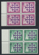 BERL 215-216 postfrisch Viererblocksatz mit Bogenrand links