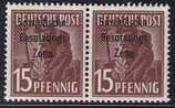 SBZ 187 postfrisch waagrechtes Paar