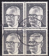 BRD 635 gestempelt Viererblock
