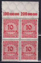 DR 318A postfrisch Viererblock mit Bogenrand oben