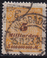 DR 327B gestempelt (geprüft "INFLA")