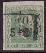 PREU 9a gestempelt, dünne Stelle
