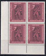 BRD 365 postfrisch Viererblock mit Eckrand links unten