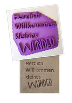 Schriftzug " Herzlich Willkommen kleines Wunder"