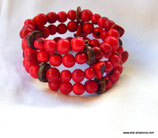 Tagua Snake Bracelet - Red