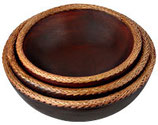 Home Accent - Wood Bowl - Three Piece Set