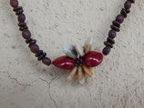 Amazon Seed Necklace - white and red