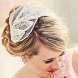 Lace and Tulle Leaf Bridal Headpiece