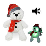 Weihnachtsbär Eisbär mit Sound & LED – ca.25 cm