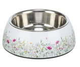 Edelstahlnapf mit Blumenmotiv