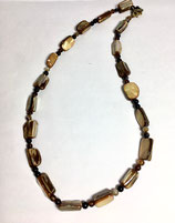 One of a kind handmade necklace with mother of pearls and agate beads