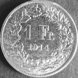 スイス銀貨　西暦1914年