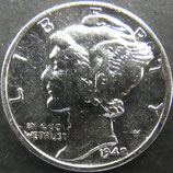 マーキュリー　10セント銀貨